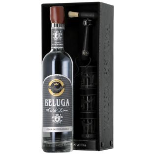 Vodka Beluga Gold Line + 3 Shooters sérigraphiés + marteau – Sku: 15271 – 3