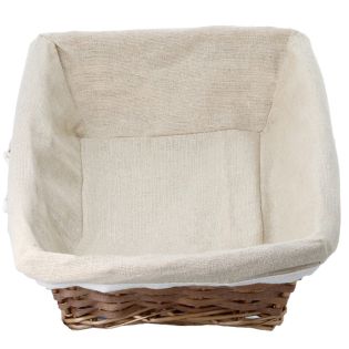 Corbeille rectangle osier/bois tissu coloris beige 34x23x10 cm – Sku: 16000 – 80