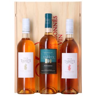 Assortiment 3 Vins de Tahiti - 1 Blanc sec + 1 blanc moelleux + 1 Rosé – Sku: 6237