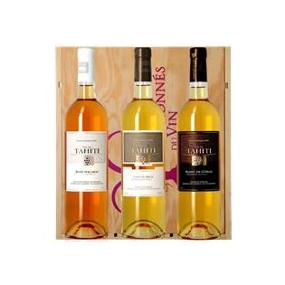 Coffret bois Vin de Tahiti - 2 Blancs sec 1 Rosé – Sku: 6236