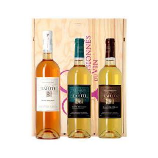 Coffret bois Vin de Tahiti - 2 Blancs 1 Rosé – Sku: 6237