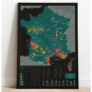 Carte des vins de France à gratter  (cartes des régions sur demande) – Sku: 15603