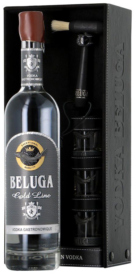Beluga Gold Line Vodka Box with 3 shot glasses