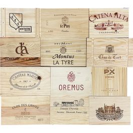 Lot De 12 Estampes Bois Façades Caisse Vin