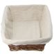 Corbeille rectangle osier/bois tissu coloris beige 34x23x10 cm