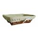 Corbeille rectangle osier/bois tissu coloris beige 34x23x10 cm